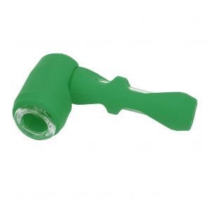 Mini pipe a tabac tendance, portable, en silicone, en verre (vert) - Neuf