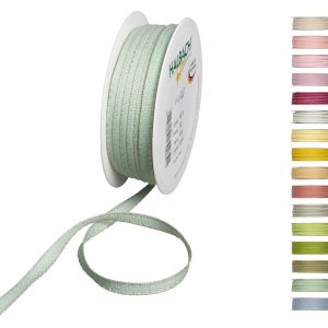 Kal-Ruban Décoratif Avec Bords En Lin - Largeur : 7 Mm - Longueur : 30 M - Ruban Cadeau À Décorer Ou À Faire Soi-Même - Couleur : Menthe/Lin - Neuf
