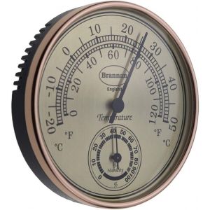 Thermom&egrave;tre hygrom&egrave;tre avec cadran dor&eacute; pour jardin, serre, bureau, mesure la temp&eacute;rature et l'humidit&eacute; - Neuf