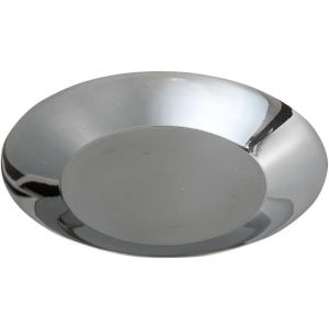KALANKA-Assiette en Acier Inoxydable Poli ? 9cm Bougeoir Plat à Bougie Dessous de Plat Décoration de Table 10858 - Neuf