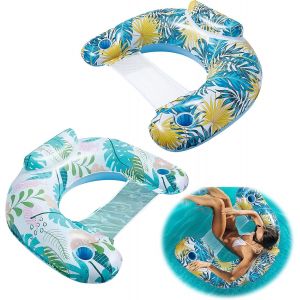 Bouee Piscine, 4 In 1 Matelas Gonflable Piscine, Portable Hamac D'eau Gonflable, Fauteuil Gonflable De Piscine, Manuelle Jouets De Piscine Pour Plage Partie Vacances - Neuf