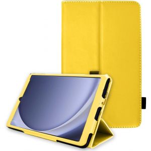 KALANKA-Coque en Cuir pour Samsung Galaxy Tab A11 / A9 8.7"" (SM-X130/X135/X110/X115), &Eacute;tui Folio Fin avec Support, Sangle Main, Fermeture Magn&eacute;tique, Doublure Microfibre, Porte-Stylet &iquest; Jaune - Neuf
