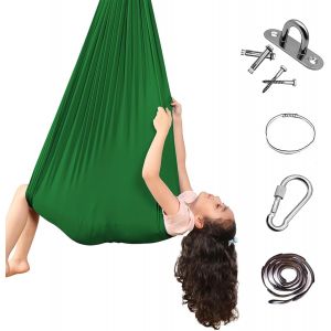Ulteronixshop-Aerial Hamac De Yoga, 150 X 280 Cm, Pour Yoga, Swing, Anti-Gravit&eacute;, Avec Ferrures, Capacit&eacute; De Charge De 200 Kg, Vert - Neuf