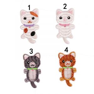 Patch Thermocollant Chat Brodé Accessoires Diy (4 Pièces), Divers Patchs Décoratifs Chat, Patch Mignon Pour Vestes, Chapeaux, Sacs À Dos, Jeans - Neuf