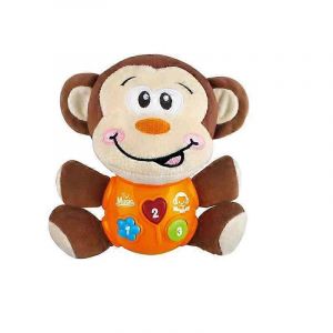 Peluche musicale interactive pour b&eacute;b&eacute;, jouet en peluche pour l'apprentissage et l'&eacute;ducation pr&eacute;coces-Singe - Neuf