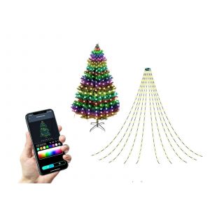 Guirlande Lumineuse De No&euml;l &Agrave; 200 Led &Agrave; Couleurs Changeantes Contr&ocirc;l&eacute;e Par Application - Neuf