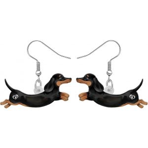Kal-Boucles D'oreilles Chien Teckel En Acrylique Animaux De Compagnie Dangle Accessoires Chiot Hypoallergénique Bijoux Teckel Charm Cadeau Pour Femmes Amoureux Des Chiens - Neuf