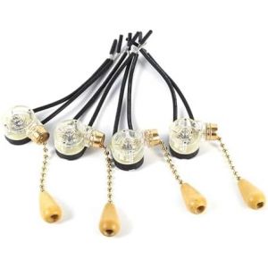 Jexnovashop-Interrupteur &Agrave; Tirette 4pcs Lampes D'&eacute;clairage De Remplacement De Cha&icirc;ne De Traction Universelle Commutateurs Pour Les Ventilateurs De Plafond Appliques Murales 250v 125v - Neuf