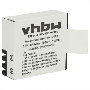 vhbw Batterie compatible avec Campark V30, X15, ACT74, V20, X20, X25, X30, X5, X35, X40 cam&eacute;ra vid&eacute;o cam&eacute;scope (900mAh, 3,7V, Li-polym&egrave;re) - Neuf