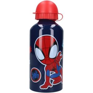 Gourde Spidey Bleu Pour Enfant-Aluminium-Pour Enfant-Crèche-Maternelle-Ecole-Vacances-Repas-19 Cm-500 Ml-Hydratation-Idée Cadeau (Spidey-Bleu/Rouge) - Neuf