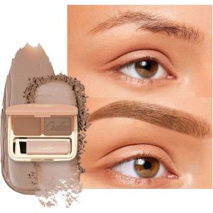 TZF-Palette &agrave; sourcils Waterproof-Gel &Agrave; Sourcils Longue Tenue Maquillage Sourcil Poudre Cire &agrave; Sourcils 2 IN 1, R&eacute;sultat Naturel Facile &agrave; colorer, Avec Pinceau Et Miroir (GoldenBlonde) - Neuf