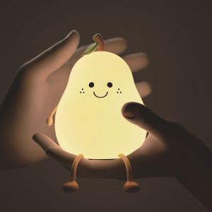 Forme Poire Créative Veilleuse Enfant, 7 Couleurs Led Lampe En Silicone Avec Fonction Minuterie, Usb Lumière Chaude Dimmable Progressive Tactile Interrupteur Veilleuse Bébé Chambre Cadeaux - Neuf