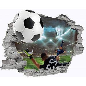 Ersan-Stickers Muraux,Stickers Football,Stickers 3d Pour La D&eacute;coration Murale Des Chambres,Des Salles De Jeux,Motif Football,&Agrave; Coller Sur Toute Surface Lisse Propre:Fen&ecirc;tres,Miroirs Et M&ecirc;mer&eacute;frig&eacute;rat - Neuf