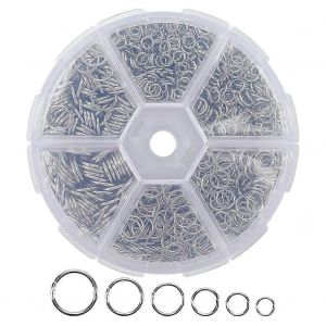 1390pcs O Ring Connecteurs M&eacute;tal Ouvert Anneaux De Saut Ensemble Anneaux En M&eacute;tal Pour Fabrication De Bijoux Connecteurs - Neuf