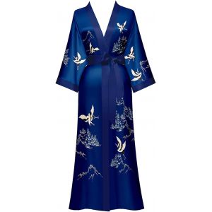 Peignoir Kimono Robe De Chambre Soie Le¿Ger Long Satin Doux Ve¿Tements Nuit Douche Spa Femmes - Neuf