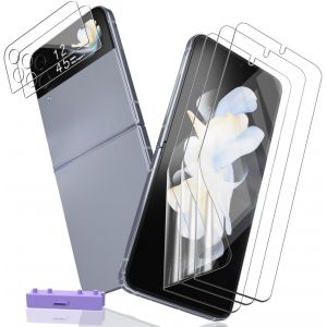 Kal-Protection Pour Samsung Galaxy Z Flip Protection D'écran Film Tpu Flexible 3 Pce Et Galaxy Z Flip Verre Trempé Protection D'écran D'objectif 2 Pce. Hd Clair Film Pour Galaxy Z Flip - Neuf