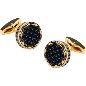1 Paire De Haute Qualité De Français Shirt Bleu En Fibre De Carbone Epoxy Fibre De Boutons De Manchette Pour Les Hommes Boutons De Manchette Classiques Avec Boîte-Cadeau - Neuf