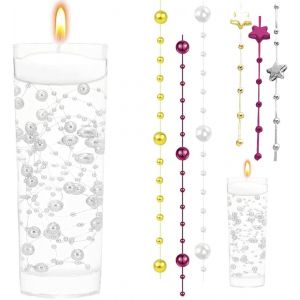 12 Pièces Perles Et Bougies Flottantes, Étanche, Remplissage De Vase De Noël, Perle D'eau, Bougies Perlées Décoratives Pour Mariage Et Bijou, Vase Mariage, Candyland Décoration Perles Noël - Neuf