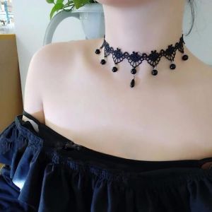 Cristal Velours Collier Ras Du Cou Gothique Strass Dentelle Collier Cha&icirc;ne Vintage Vampire Collier Bijoux Pour Femmes Filles (Noir B)[Col9220464] - Neuf