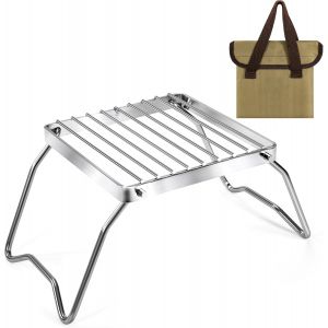Jgd-Grille De Camping Pliable En Acier Inoxydable Support De Po&ecirc;le De Feu De Camp Portable Avec Sac De Transport Pour Barbecue, Randonn&eacute;e, Pique-Nique, P&ecirc;che - Neuf