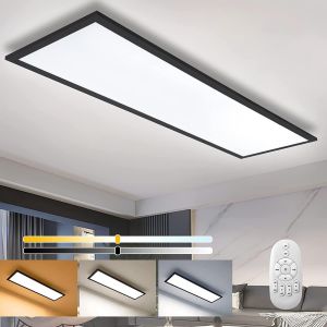 Subzonal-Plafonnier Led R&eacute;glable 100x25cm Avec T&eacute;l&eacute;commande, 28w Lampe De Plafond 2700k - 6500k (Blanc Chaud/Naturel/Froid), Panneau Led Mince Pour Salon, Salle De Cuisine, Balcon, Couloir, Bureau, G - Neuf