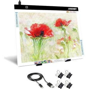 Ayuhr-Diamond Painting Table Lumineuse A3 Light Pad Diamond Painting Accessoires Table À Dessin Pour Dessiner Esquisse Peinture Animation Diamond Painting Avec 4 Clips De Fixation - Neuf