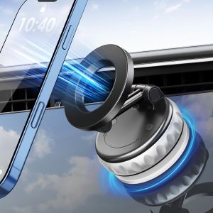 Senior-Support Telephone Voiture Magnetique Sous Vide, Aimant 22*N55 Support Telephone Voiture Ventouse, Rotation À 360° Et Pliable, Support Portable Voiture Pour Le Tableau De Bord Et Le Pa[L571] - Neuf