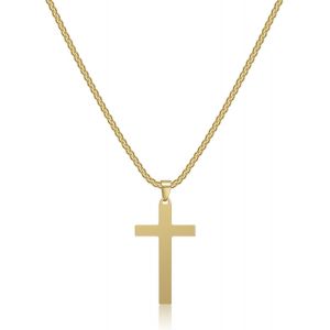 Kal-Collier Croix Homme, Argent Acier Inoxydable Pendentif Croix Avec Chaîne Bijoux Chretienne Catholique Croix Pour Homme - Neuf