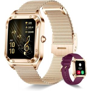 Montre Connect&eacute;e Femme Pour R&eacute;pondre/Passer Des Appels, 1,6"" Smartwatch Bluetooth, Tracker D'Activit&eacute; Cardiaque/Spo2/Sommeil, 19 Modes Sportifs Podometre, Compatible Avec Android Et Ios - Neuf