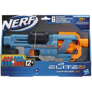 Pistolet À Fléchettes Nerf Elite 2.0 Commander Rd-6, Chargeur Rotatif, 12 Fléchettes , Jouet D&#39;Extérieur - Neuf