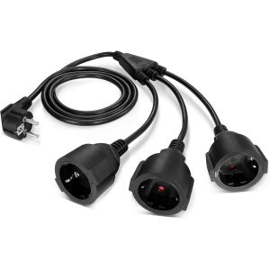 170cm Rallonge Electrique avec 3 Prises, Prolongateur Electrique avec Contacts Prot&eacute;g&eacute;s, IP44 Multiprise Etanche, 3 en 1 Multiprise Exterieur &Eacute;tanche, Triple Prise Certifi&eacute;e VDE (250V/16A) - Neuf