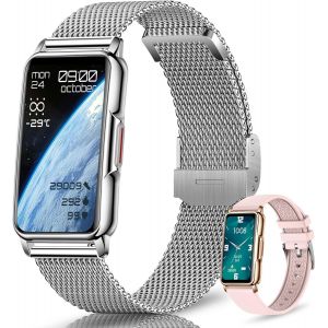 MEVRONISSHOP-128+Modes Sportifs Montre Connect&eacute;e Femme, 1,47""HD Montre Femme avec Bluetooth, Pression Art&eacute;rielle, SpO2, Fr&eacute;quence Cardiaque, Sommeil, Cycle Menstruel, M&eacute;t&eacute;o, Smartwatch Sant&eacute; Compatib - Neuf