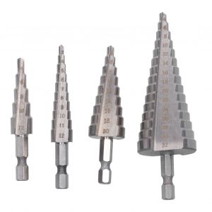 XYONG Lot de 4 forets etages hexagonaux en acier rapide durable, a rainure droite, pour percage et alesage - Neuf