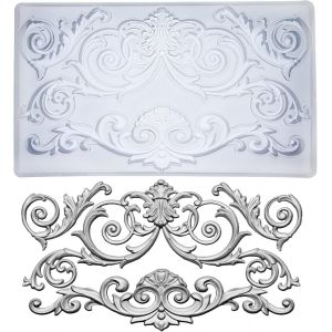 TIANYI-Moule &agrave; argile polyclay s&eacute;ch&eacute;e &agrave; l'air libre - Guirlande baroque - Silicone - Moule en silicone - Neuf