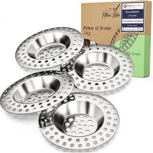 JGD-Filtre evier 14g, Lot de 4, pour Tous Les DRAINS, Filtre evier Cuisine, Filtre &eacute;vier, Grille a evier, bonde Baignoire, Filtre Douche, Grille evier Cuisine, bonde lavabo, bonde Douche - Neuf