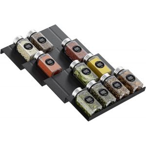 Eryi-Rangement Epices Tiroir 4pcs,Organisateur Porte Épices Pour Extensible De 29,5 Cm À 59 Cm,Insert Etagere Epices Cuisine Texture Mate,Avec Bosses Antidérapantes - Neuf