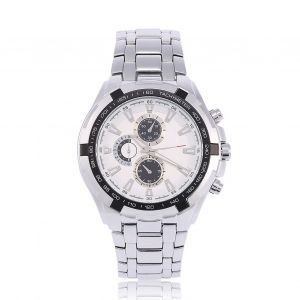 Montre-Bracelet Analogique A Quartz Curren, Bracelet En Alliage, Boitier Argente, Cadran Blanc - Neuf