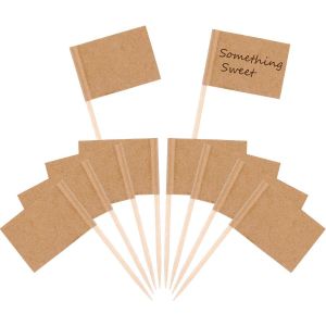 Pack De 100 Vide Cure-Dent Drapeaux Fromage Marqueurs De Partie Buffet De Nourriture Les Étiquettes Les Étiquettes De Fromage Charcuterie Conseil - Neuf
