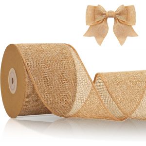 KAL-Ruban De Jute 8 Cm Large, 10M Cadeau Vintage En Toile De Jute Filaire, Décoratif Pour L'Artisanat, L'Arc, La Décoration De Mariage, La Couronne D'Automne - Neuf