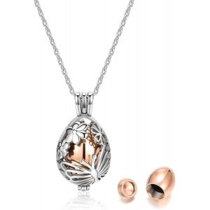 Collier Urne Funéraire Cendres Pendentif Bouteille Flacon Recipient Ouvrir Acier Inoxydable Papillon Contenant Souvenir Amour Bijoux Femme Cadeau Avec Chaîne - Neuf