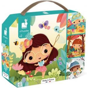 ERYI-- 4 Puzzles Les 4 Saisons - Puzzle Enfant Evolutif De 6 À 16 Pièces - Développe Patience Et Motricité Fine - Fabriqué En France - Jeu Educatif Dès 24 Mois,J02542 - Neuf