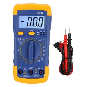 Multimetre numerique portable multifonction avec ecran LCD, detecteur de tension AC/DC, jaune et bleu - Neuf