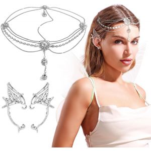 Kal-Oreille Elfe La Couronne Boucles Oreilles Clip Oreilles Elfe Coiffe Ailes De Costume Pour Decoration Anniversaire Fee - Neuf