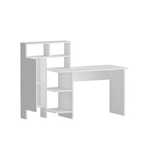 Bureau en bois "Bugra" - 135 x 60 x 111 cm - Blanc - Neuf