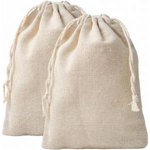 Petits Sacs En Coton Sac Toile De Jute Avec Cordon De Serrage, Pochette Lin Pour Mariages Bijoux No&euml;l La F&ecirc;te Bricolage (15x20cm-25pcs) - Neuf