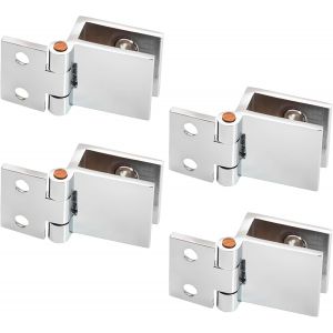 Charni&egrave;re en Verre en Alliage,4 Pcs Clip de Porte en Verre Charni&egrave;re pour Porte en Verre 0 Degr&eacute;s, Sans Per&ccedil;age de Verre &agrave; Charni&egrave;re pour Porte en Verre de Meuble de Cuisine Vitrine(Verre de 5-8mm) - Neuf