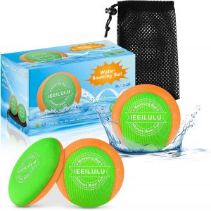 Lot De 4 Balles Rebondissantes Pour L&rsquo;Eau + Frisbee &ndash; Jouets Piscine Et Plage &Eacute;t&eacute; &ndash; Balles En Lycra Souple S&eacute;chage Rapide - Neuf
