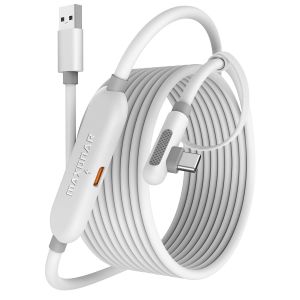 CMWX-C&acirc;ble Link de Charge 5m Compatible avec Meta Quest 3, Quest 3S, Quest 2, Pico 4 et PC Steam VR Pico 4 et PC Steam VR, VR C&acirc;ble de Liaison USB 3.0 - Neuf