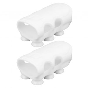 HJLIAN Lot de 2 supports de pommeau de douche puissants sans percage, support a ventouse pour pommeau de douche, blanc, 2e generation - Neuf