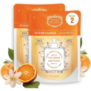 Eryi-Eco-Recharge Savon Liquide De Marseille Fleur D'oranger, Recharge Savon Liquide Mains - Made In France & 97% Naturel - 2 X 500ml - Neuf